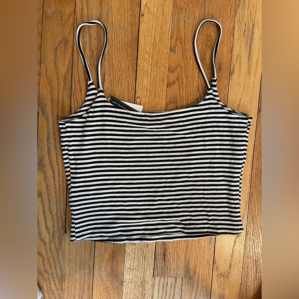 NWT Black and White Striped Tank Top